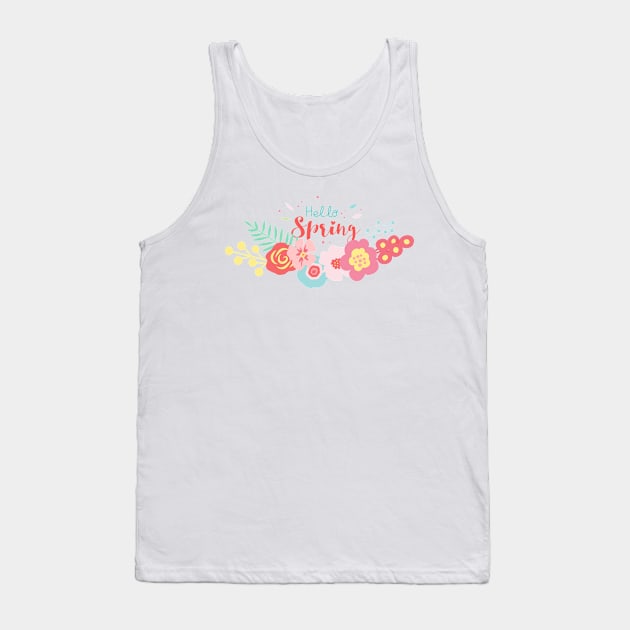 Hello spring quote with fowers Tank Top by raghda